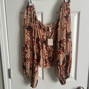 Free People Off Shoulder Balloon Sleeve Blouse